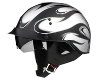 Gmax 1/2 Helmet - Silver Flames