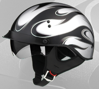 Gmax 1/2 Helmet - Silver Flames