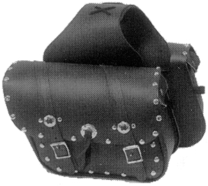 Saddlebags Compact Studded Conchos 12 x 9.5 x 5 in.
