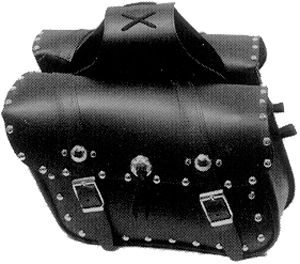 Saddlebags Stubby Studded Conchos 15 x 9.5 x 6 in.