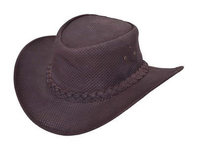 Brown Perforated Cowboy Hat