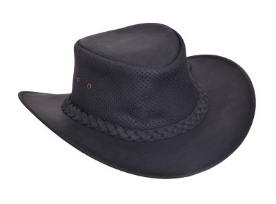 Black Perforated Cowboy Hat