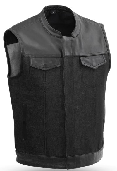 Denim/Leather Club Vest