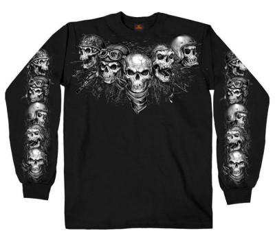 Five Skulls with Shop Logo on Back
