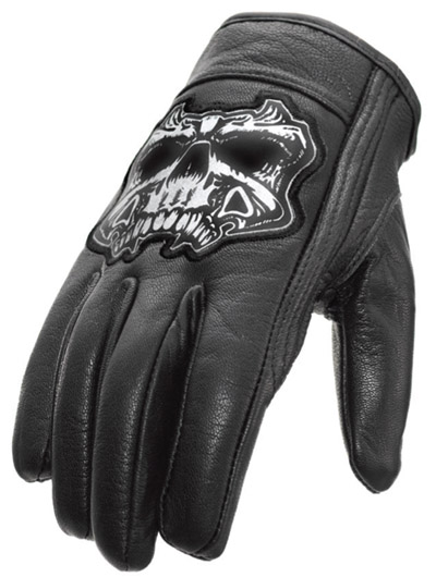 Men's Reflective Skull Gloves