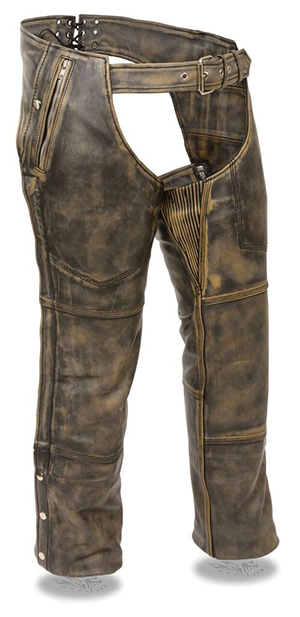 Shaf Distressed Brown Chaps