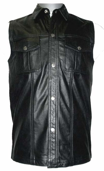 Leather Sleeveless Shirt